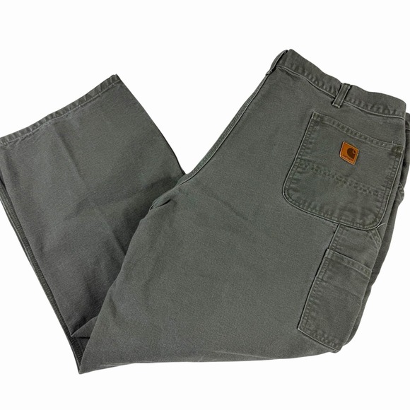 Carhartt Other - Carhartt Carpenter Duck Pants Canvas Original Dungaree Green 42/43x29 B11 MOS